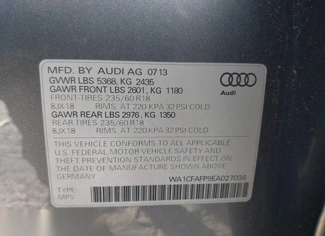 WA1CFAFP9EA027036 2014 2014 Audi Q5- 2-0T Premium 9