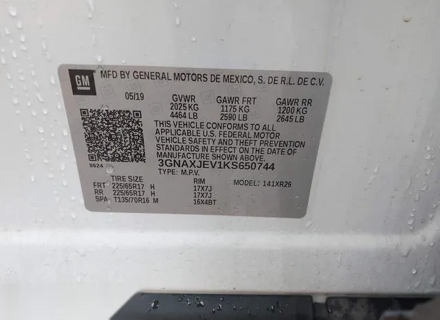 3GNAXJEV1KS650744 2019 2019 Chevrolet Equinox- LT 9