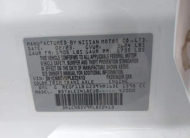 3N1CN8DV9PL822413 2023 2023 Nissan Versa- 1-6 S Xtronic Cvt 9