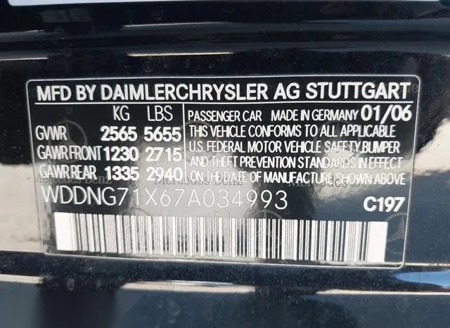 WDDNG71X67A034993 2007 2007 Mercedes-Benz S 550 9