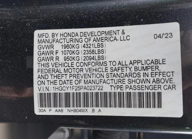 1HGCY1F25PA023722 2023 2023 Honda Accord- LX 9