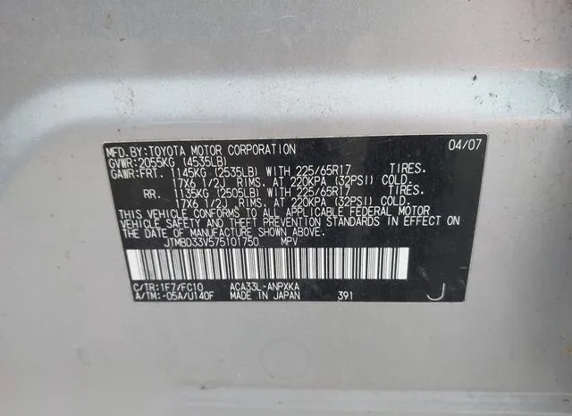 JTMBD33V575101750 2007 2007 Toyota RAV4 9