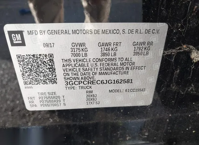 3GCPCREC6JG162581 2018 2018 Chevrolet Silverado 1500- LT 9