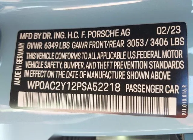WP0AC2Y12PSA52218 2023 2023 Porsche Taycan- Turbo/Turbo S 9