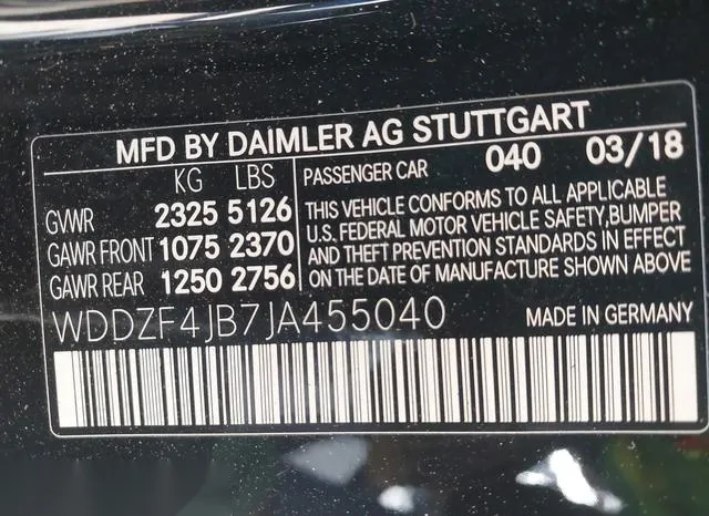 WDDZF4JB7JA455040 2018 2018 Mercedes-Benz E 300 9