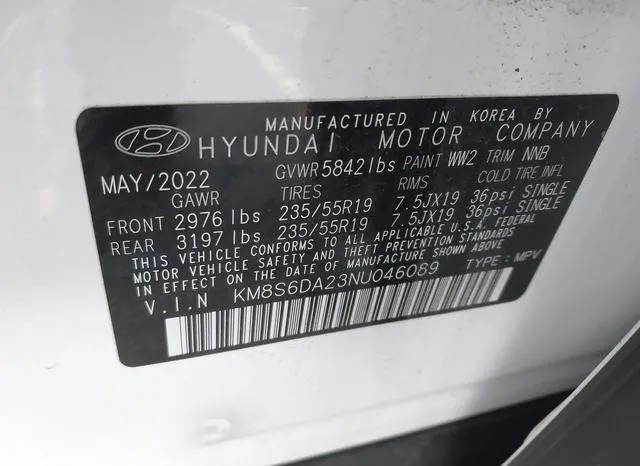 KM8S6DA23NU046089 2022 2022 Hyundai Santa Fe Plug-In Hybrid 9