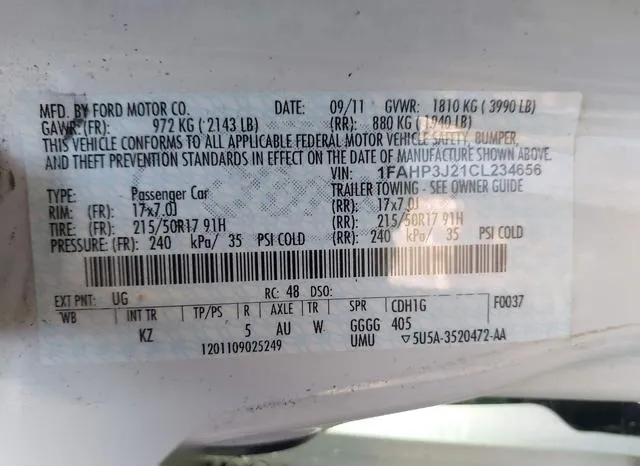 1FAHP3J21CL234656 2012 2012 Ford Focus- Titanium 9