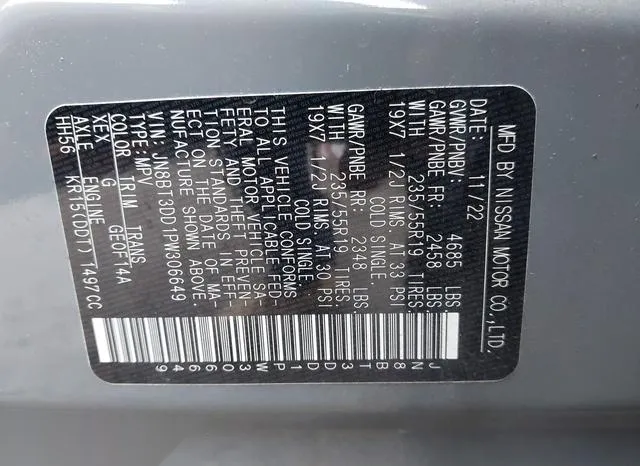 JN8BT3DD1PW306649 2023 2023 Nissan Rogue- Platinum Intellig 9