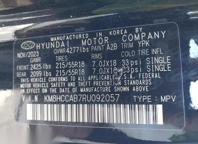 KM8HCCAB7RU092057 2024 2024 Hyundai Kona- Sel 9