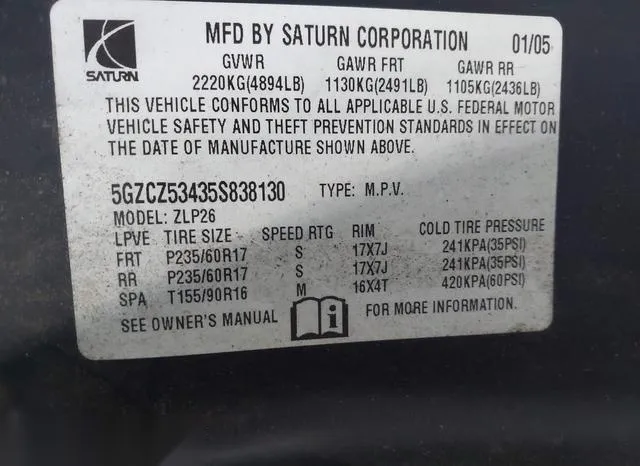 5GZCZ53435S838130 2005 2005 Saturn Vue- V6 9