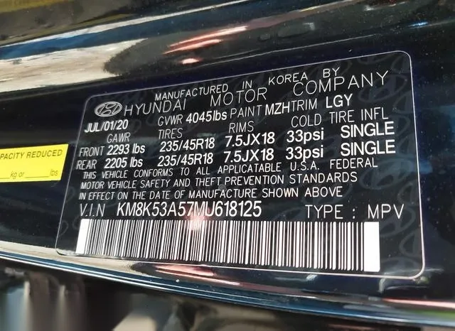 KM8K53A57MU618125 2021 2021 Hyundai Kona- Ultimate 9