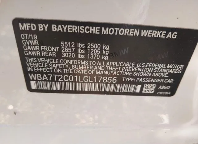 WBA7T2C01LGL17856 2020 2020 BMW 7 Series- 740I 9