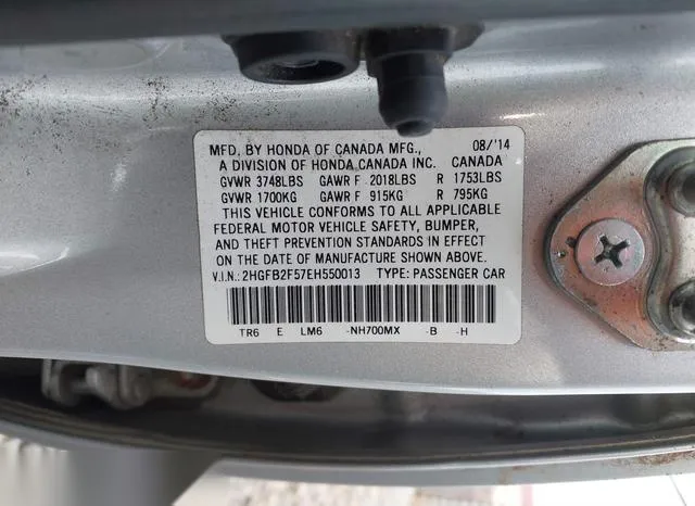 2HGFB2F57EH550013 2014 2014 Honda Civic- LX 9