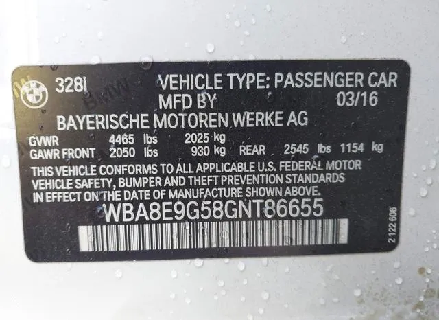 WBA8E9G58GNT86655 2016 2016 BMW 3 Series- 328I 9