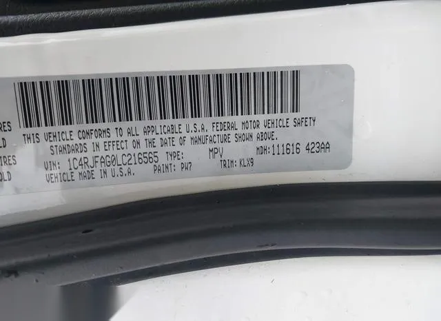 1C4RJFAG0LC216565 2020 2020 Jeep Grand Cherokee- Altitude 4X4 9