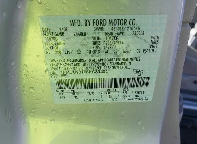 1FMCU93168KC80402 2008 2008 Ford Escape- Xlt 9