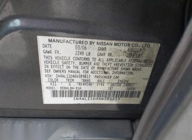 1N4AL11D46N389813 2006 2006 Nissan Altima- 2-5 S 9