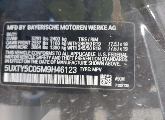 5UXTY5C05M9846123 2021 2021 BMW X3- Xdrive30I 9