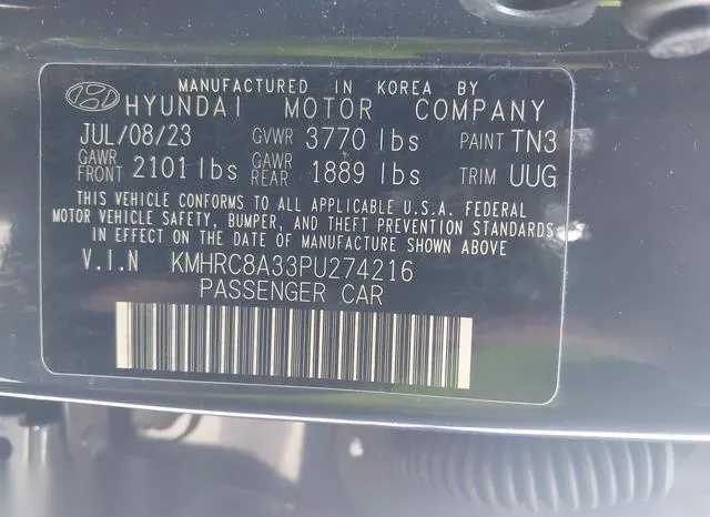 KMHRC8A33PU274216 2023 2023 Hyundai Venue- Limited 9