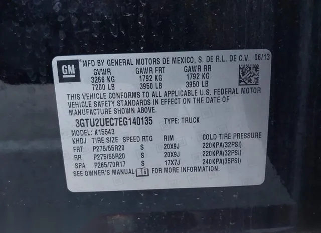 3GTU2UEC7EG140135 2014 2014 GMC Sierra- 1500 Sle 9