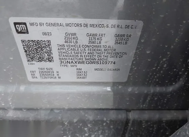 3GNAXWEG0RS109774 2024 2024 Chevrolet Equinox- Awd Rs 9