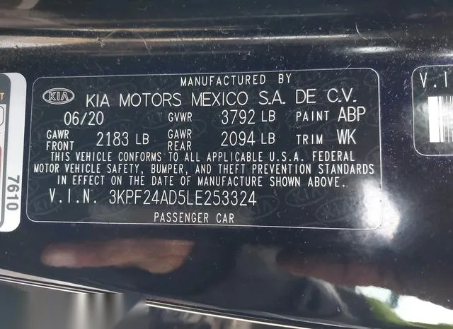 3KPF24AD5LE253324 2020 2020 KIA Forte- Lxs 9