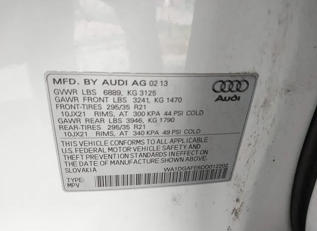 WA1DGAFE6DD012202 2013 2013 Audi Q7- 3-0T S Line Prestige 9