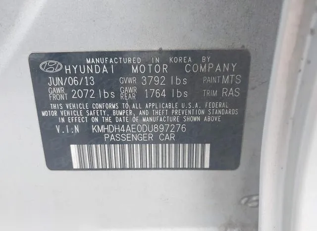 KMHDH4AE0DU897276 2013 2013 Hyundai Elantra- Gls 9