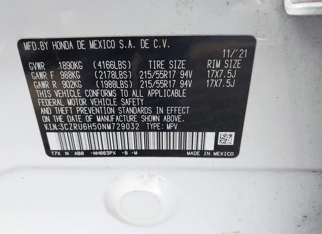 3CZRU6H50NM729032 2022 2022 Honda HR-V- Awd Ex 9