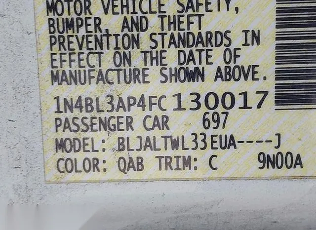 1N4BL3AP4FC130017 2015 2015 Nissan Altima- 3-5 SL 9