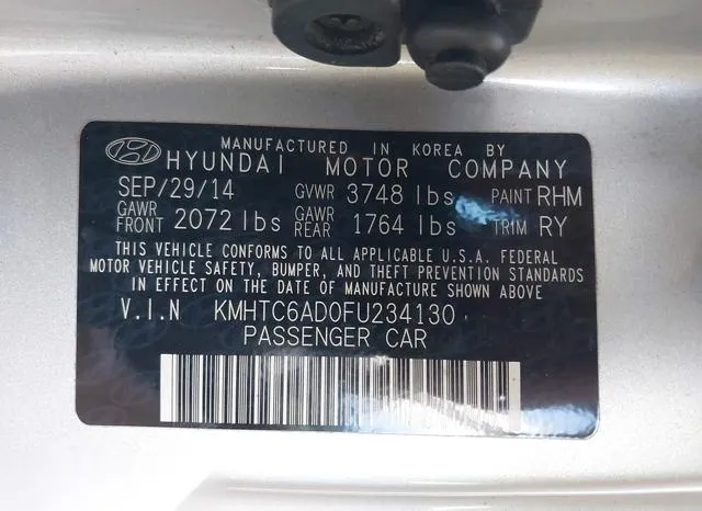 KMHTC6AD0FU234130 2015 2015 Hyundai Veloster 9