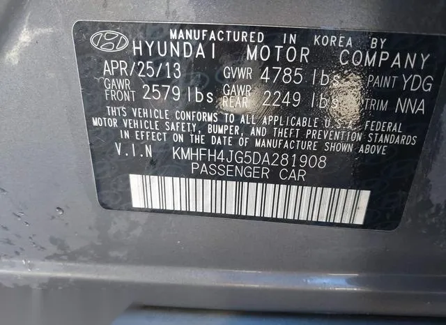 KMHFH4JG5DA281908 2013 2013 Hyundai Azera 9