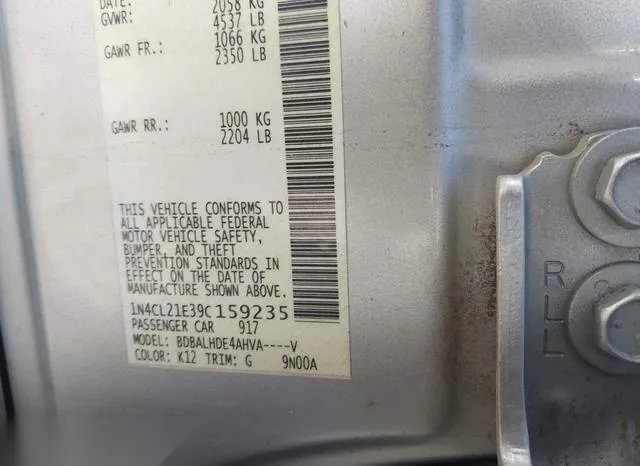 1N4CL21E39C159235 2009 2009 Nissan Altima Hybrid 9