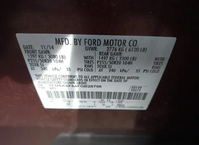 1FM5K8F84FGB28796 2015 2015 Ford Explorer- Limited 9