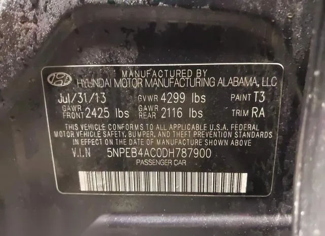 5NPEB4AC0DH787900 2013 2013 Hyundai Sonata- Gls 9