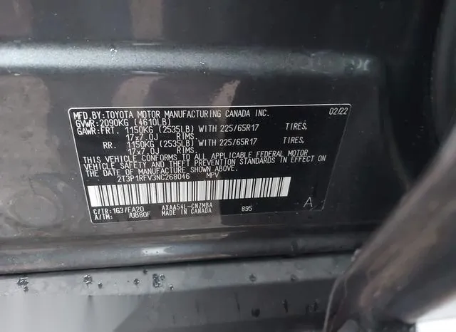 2T3P1RFV3NC268046 2022 2022 Toyota RAV4- Xle 9