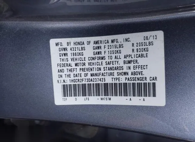 1HGCR2F73DA237425 2013 2013 Honda Accord- EX 9