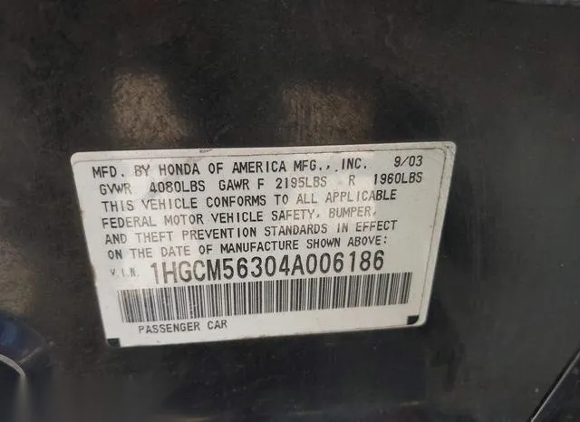 1HGCM56304A006186 2004 2004 Honda Accord- 2-4 LX 9