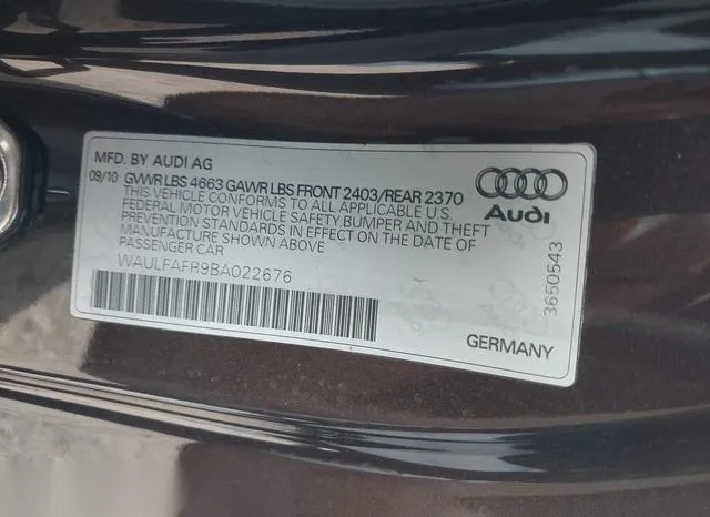 WAULFAFR9BA022676 2011 2011 Audi A5- 2-0T Premium 9