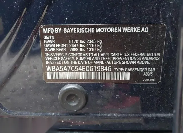 WBA5A7C54ED619846 2014 2014 BMW 5 Series- 528I Xdrive 9