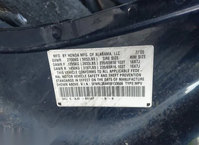 5FNRL38445B133666 2005 2005 Honda Odyssey- EX 9