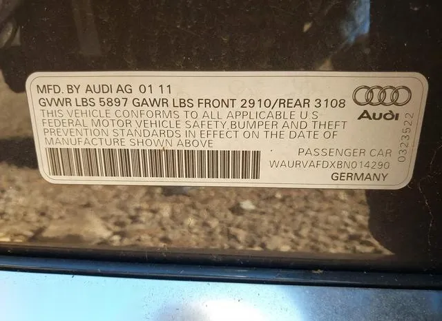 WAURVAFDXBN014290 2011 2011 Audi A8- L 4-2 9