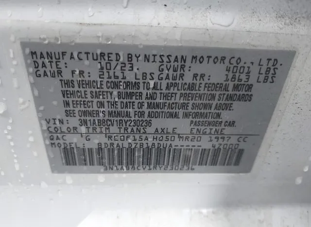 3N1AB8CV1RY230236 2024 2024 Nissan Sentra- Sv Xtronic Cvt 9