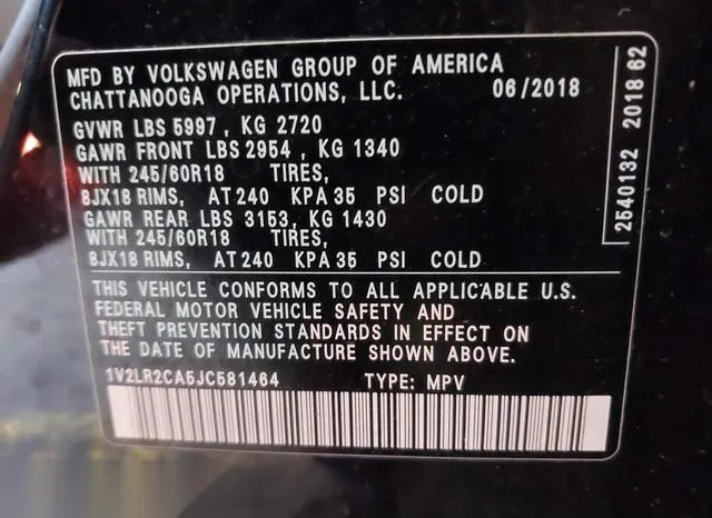 1V2LR2CA5JC581464 2018 2018 Volkswagen Atlas- 3-6L V6 Se/3 9