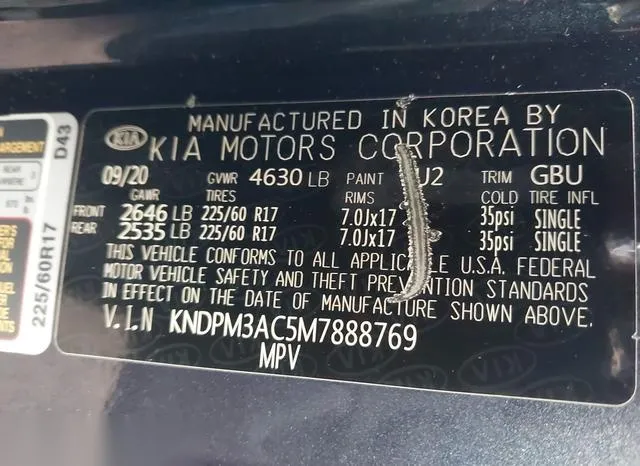 KNDPM3AC5M7888769 2021 2021 KIA Sportage- LX 9