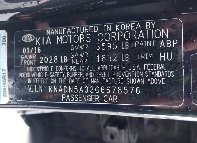 KNADN5A33G6678576 2016 2016 KIA Rio- SX 9