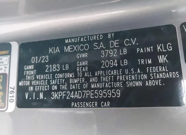 3KPF24AD7PE595959 2023 2023 KIA Forte- Lxs 9