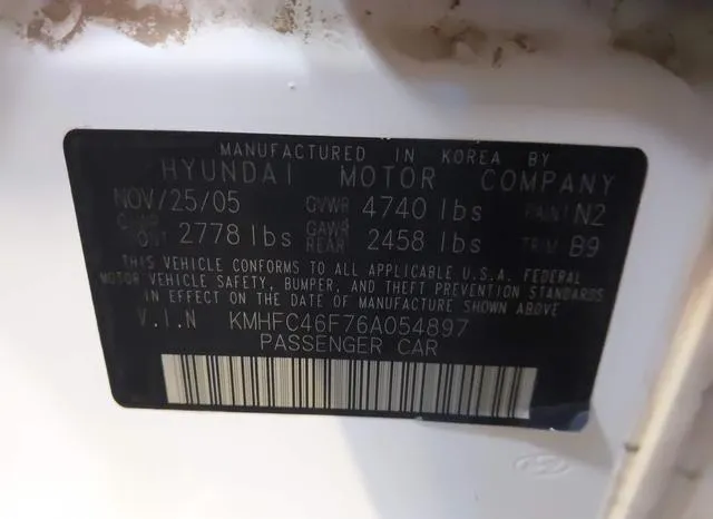 KMHFC46F76A054897 2006 2006 Hyundai Azera- Limited/Se 9