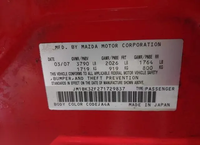 JM1BK32F271729837 2007 2007 Mazda 3- I 9