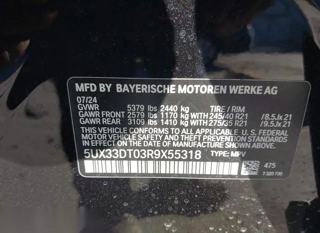 5UX33DT03R9X55318 2024 2024 BMW X4- Xdrive30I 9